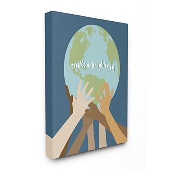Stupell Home Decor Brighter Day Diverse Hands Canvas Wall Art