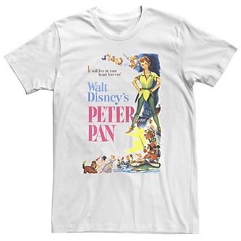 Big & Tall Disney Peter Pan Vintage Cartoon Poster Tee