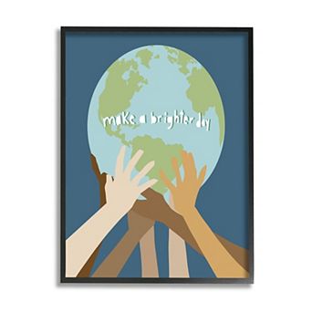 Stupell Home Decor Brighter Day Diverse Hands Framed Wall Art