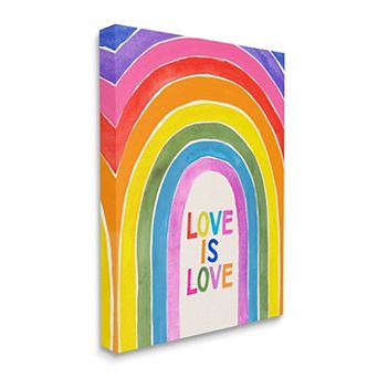 Stupell Home Decor Love Is Love Rainbow Canvas Wall Art