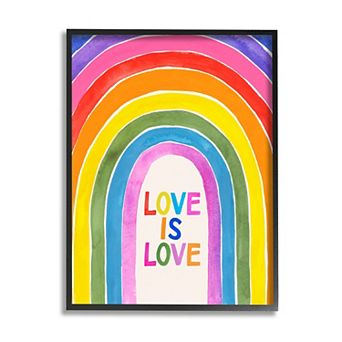 Stupell Home Decor Love Is Love Rainbow Framed Wall Art
