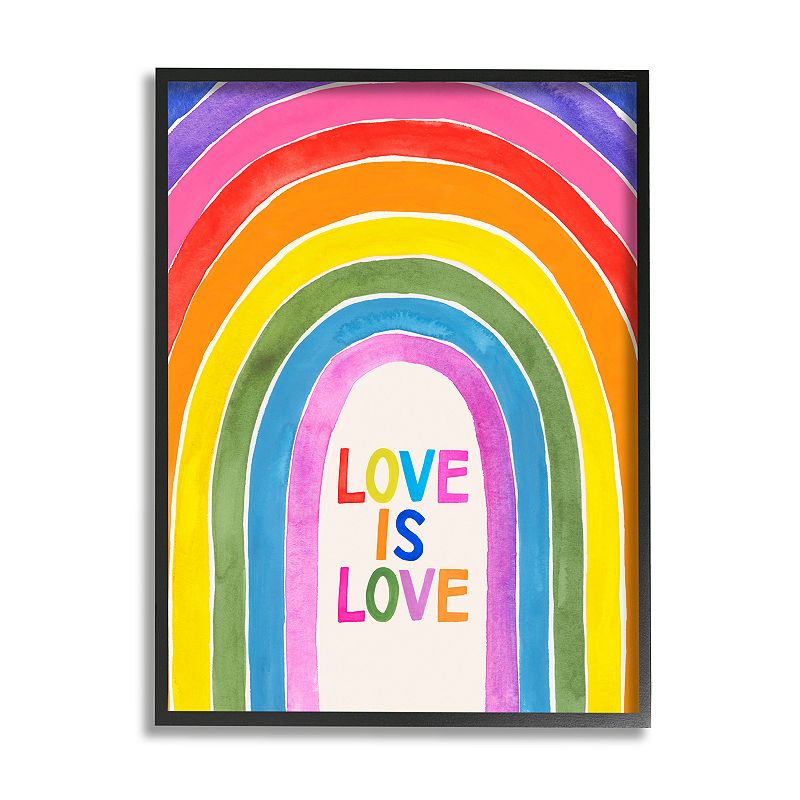 Stupell Home Decor Love Is Love Rainbow Framed Wall Art, Multi