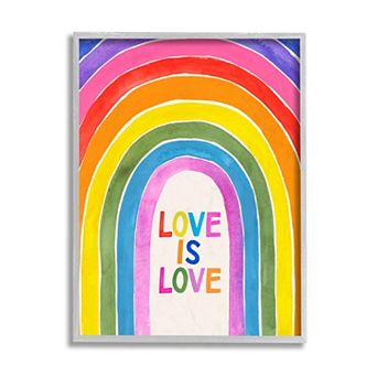 Stupell Home Decor Love Is Love Rainbow Framed Wall Art