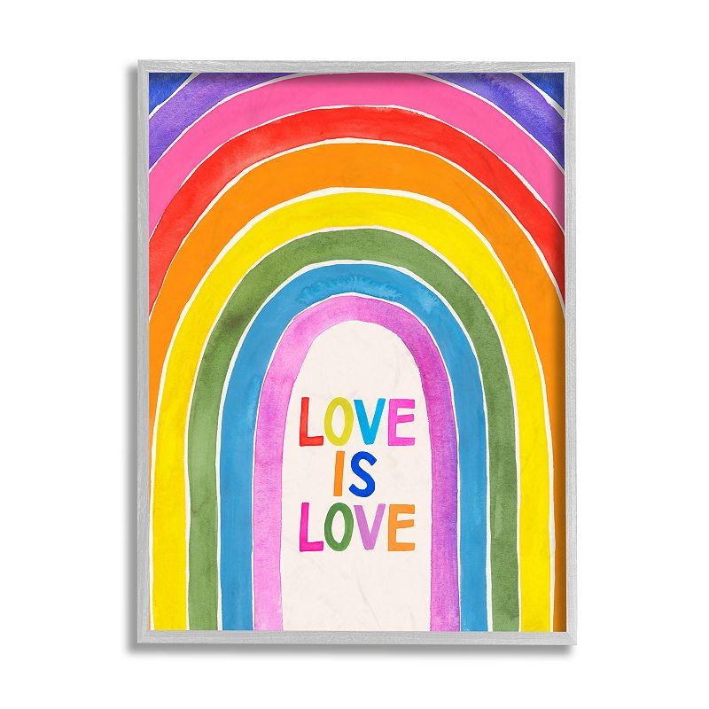 Stupell Home Decor Love Is Love Rainbow Framed Wall Art, Multi