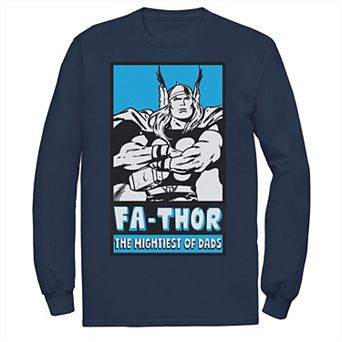 Men's Marvel Fa-Thor Mightiest Of Dads Retro Poster Father's Day Tee
