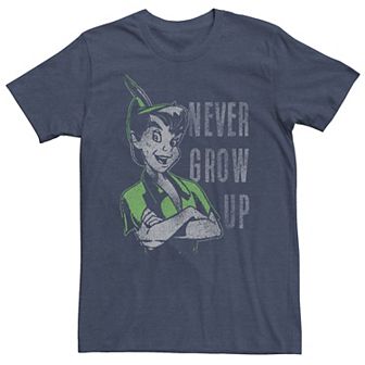 Big & Tall Disney Peter Pan Never Grow Up Vintage Portrait Tee