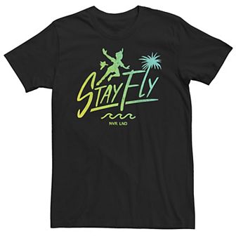 Disney's Peter Pan Big & Tall Stay Fly Text Silhouette Poster Tee