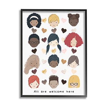 Stupell Home Decor All Welcome Here Child Portrait Framed Wall Art