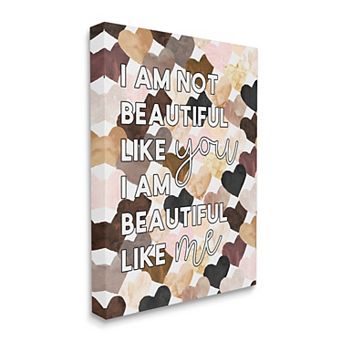 Stupell Home Decor Beautiful Like Me Heart Pattern Canvas Wall Art