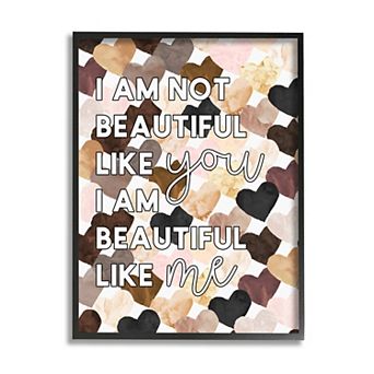 Stupell Home Decor Beautiful Like Me Heart Pattern Framed Wall Art