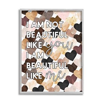 Stupell Home Decor Beautiful Like Me Heart Pattern Framed Wall Art