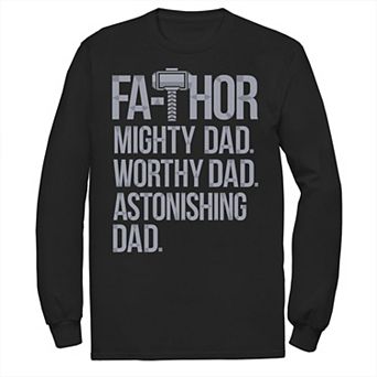 Men's Marvel Fa-Thor Mighty Worthy Astonishing Dad Father's Day Tee