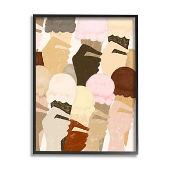 Stupell Home Decor Hands Holding Ice Cream Framed Wall Art