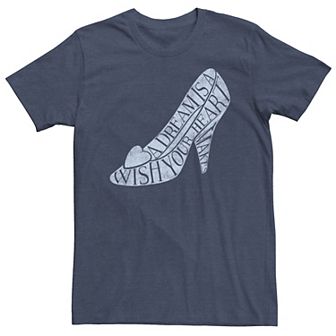 Big & Tall Disney Cinderella Glass Slipper Quote Fill Tee
