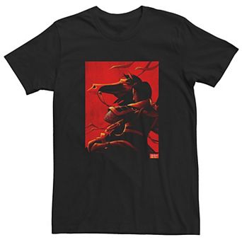 Big & Tall Disney Mulan and Khan Red Poster Tee