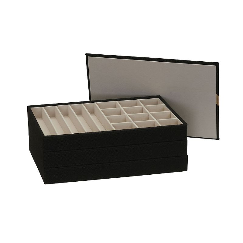 Household Essentials Stackable Jewelry Trays 3-pack Set, Women's, Black
