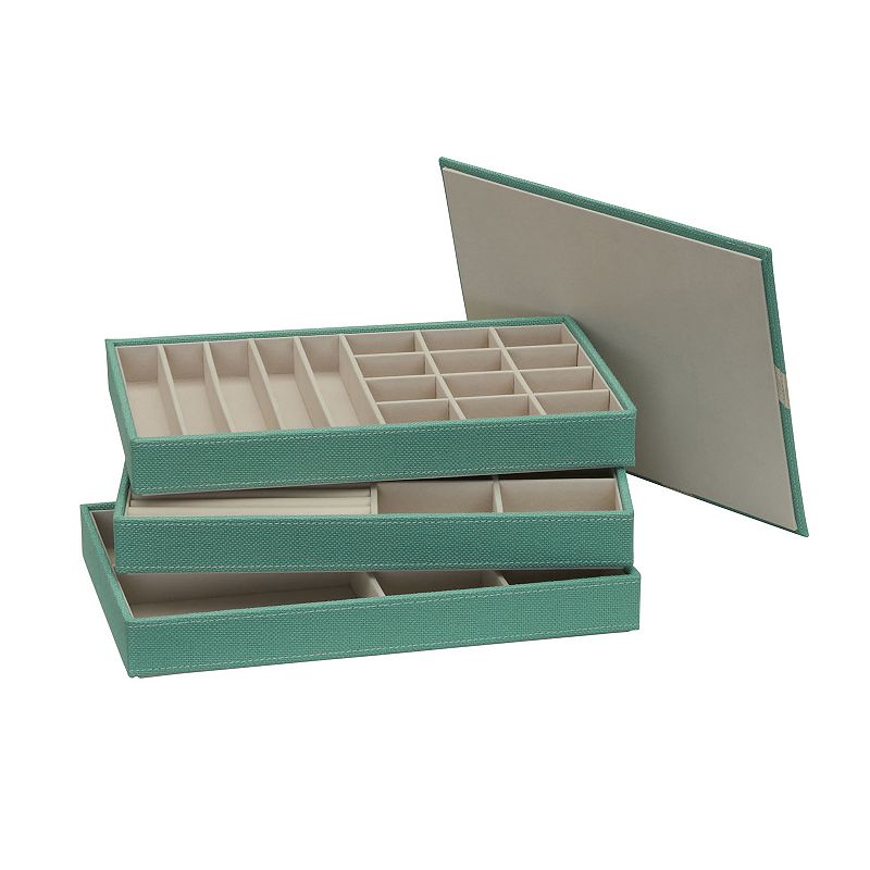 Household Essentials Stackable Jewelry Trays 3-pack Set, Adult Unisex, Seafoam
