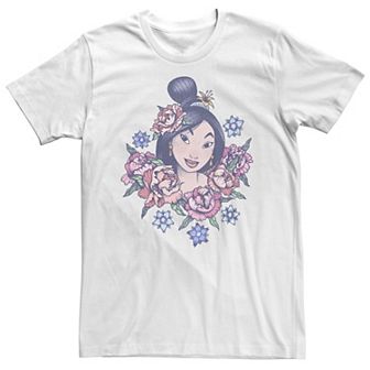Big & Tall Disney Mulan Floral Portrait Vintage Tee