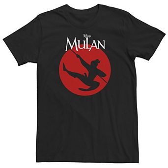 Big & Tall Disney Mulan Silhouette In Action Red Circle Tee