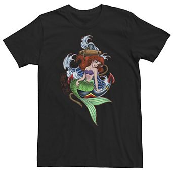 Big & Tall Disney Little Mermaid Anchor Sailor Tattoo Tee