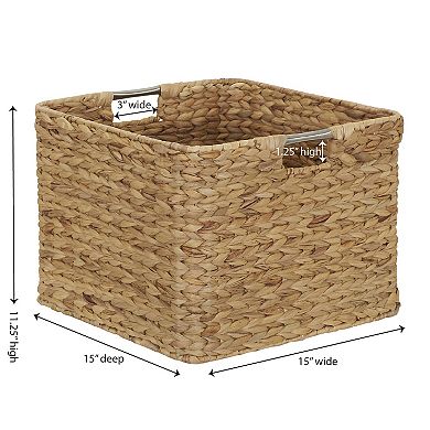 Household Essentials Square Hyacinth Wicker Basket