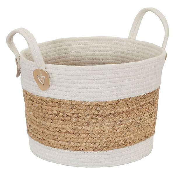 Household Essentials Corn Husk and Hyacinth Wicker Basket