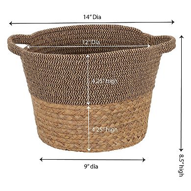 Household Essentials Corn Husk and Hyacinth Wicker Basket