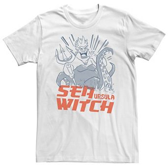 Big & Tall Disney Little Mermaid Ursula Sea Witch Sketch Portrait Tee