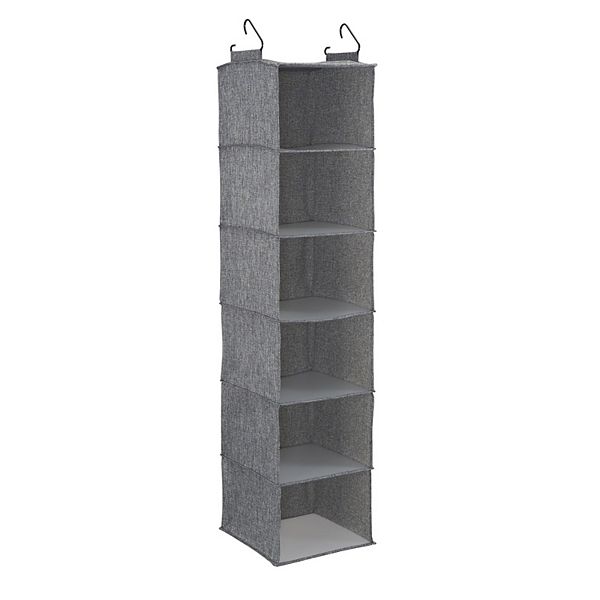 Household Essentials 6 Shelf Hanging Organizer Graphite Linen