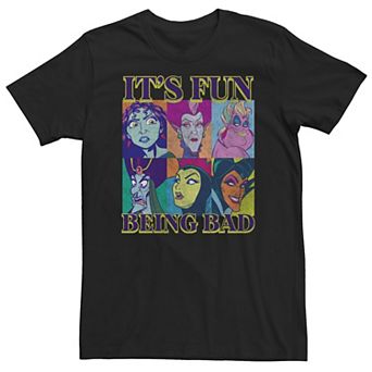 Big & Tall Disney Villains It's Fun Being Bad Panels Tee