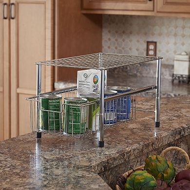 Household Essentials Single Basket Sliding Cabinet Organizer