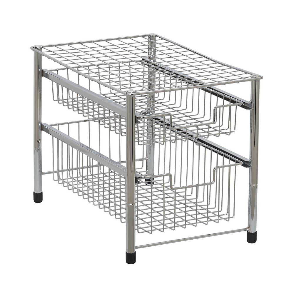 Household Essentials Two Basket Sliding Cabinet Organizer