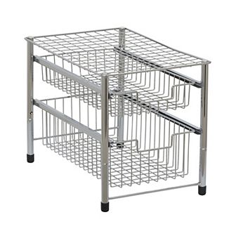 Household Essentials Two Basket Sliding Cabinet Organizer