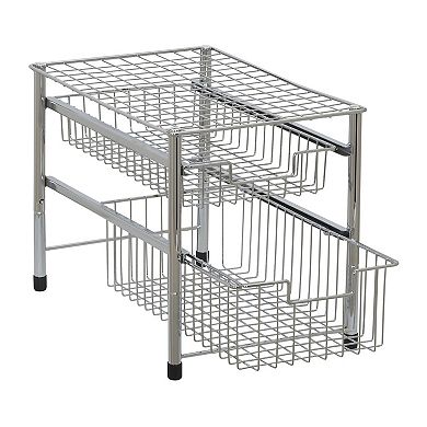 Household Essentials Two Basket Sliding Cabinet Organizer