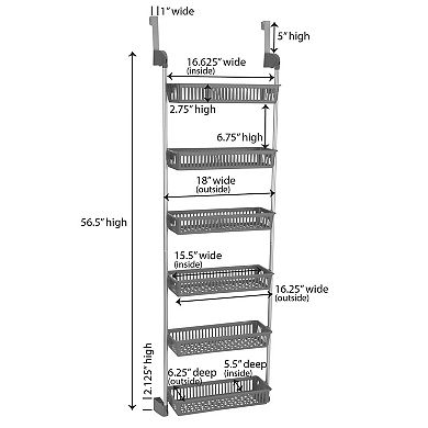 Household Essentials 6-Basket Over-the-Door Storage Rack