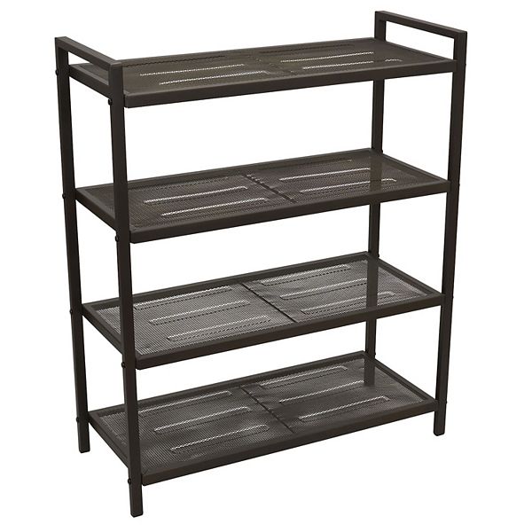 Household Essentials 4 Tier Metal Shoe Rack