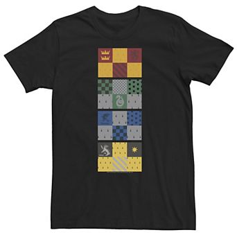 Big & Tall Harry Potter Hogwarts House Checkered Flags Tee