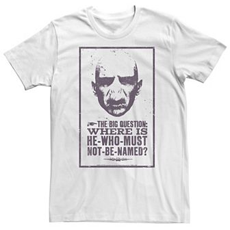 Big & Tall Harry Potter Voldemort Where Is He-Who-Must-Not-Be-Named? Tee
