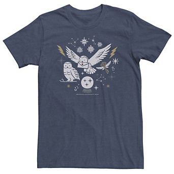 Big & Tall Harry Potter Christmas Winter Owls Tee