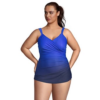 Plus Size Lands' End DD-Cup SlenderSuit Tummy Control One-Piece Swimsuit
