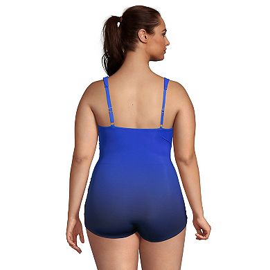  Plus Size Lands' End DDD-Cup SlenderSuit Tummy-Control Skirted One-Piece Swimsuit