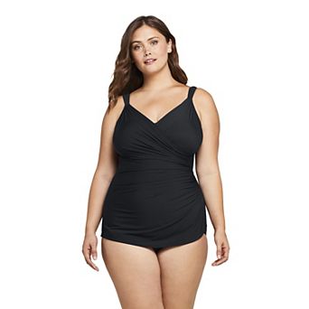 Plus Size Lands' End DDD-Cup SlenderSuit Tummy-Control Skirted One-Piece Swimsuit