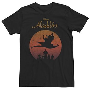 Big & Tall Disney Aladdin & Jasmine Silouhette Over Agrabah Vintage Tee
