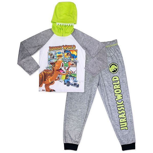 Boys' 4/5 to 10/12 Polyester 3-Piece PJ Set Jurassic World Boys' Pajama Set 