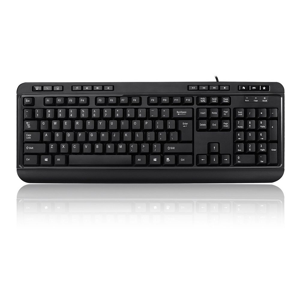 Adesso Multimedia Desktop Keyboard with 3-Port USB Hub
