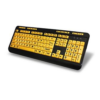 Adesso EasyTouch 132 Luminous 4X Large Print Multimedia Desktop Keyboard