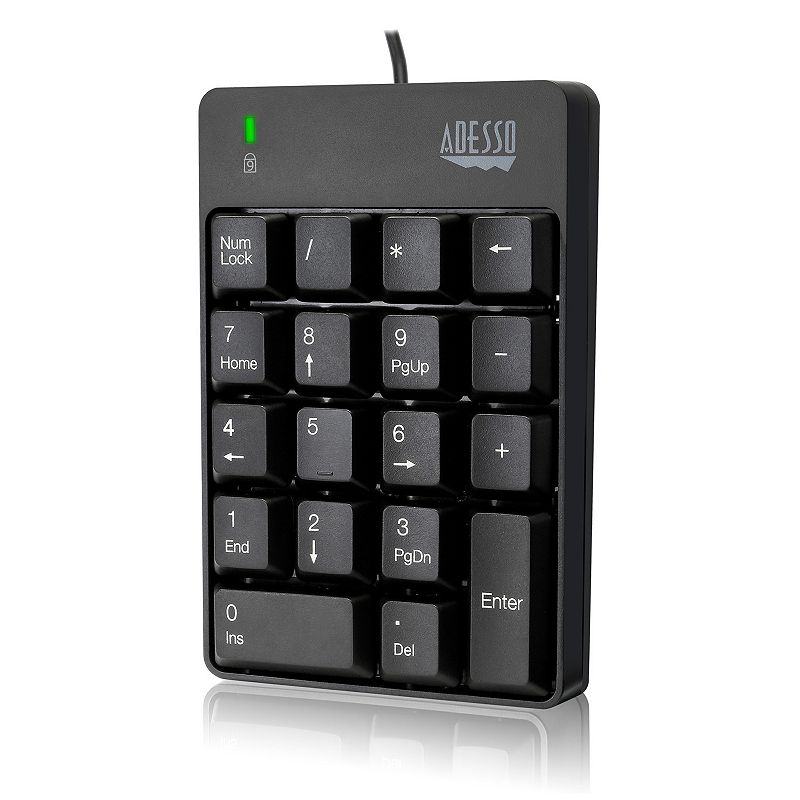 Adesso USB Spill Resistant 18-Key Numeric Keypad, Multi