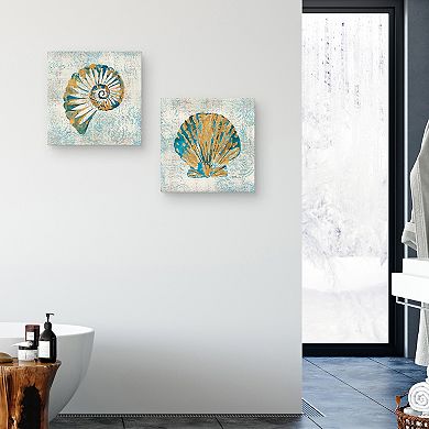 Masterpiece Coastal Beauty II & IV Canvas Wall Art 2-piece Set