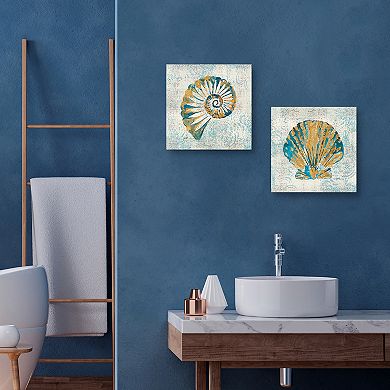 Masterpiece Coastal Beauty II & IV Canvas Wall Art 2-piece Set
