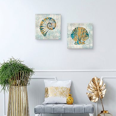 Masterpiece Coastal Beauty II & IV Canvas Wall Art 2-piece Set